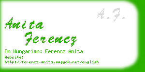 anita ferencz business card